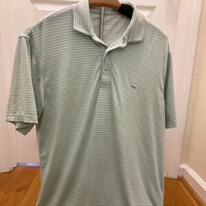 Men's Onward Reserve Green and White Stripe Polo Shirt, Size S